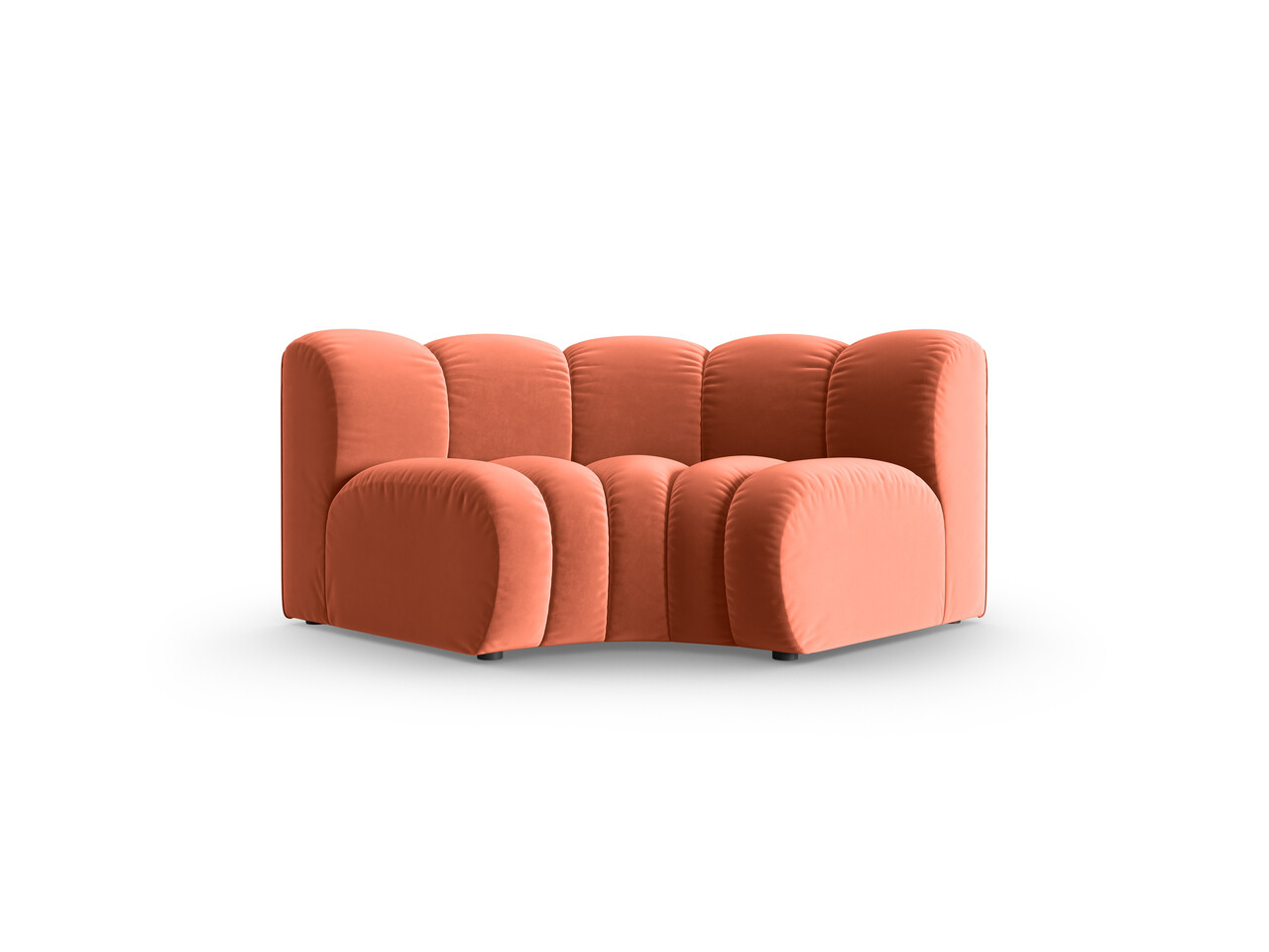 Modul pentru canapea, 1 loc, Lupine-44, Micadoni Home, 185x95x70 cm, catifea, corai - imagine 6